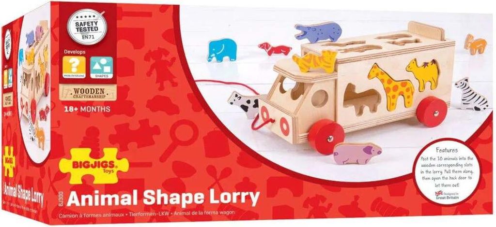 Bigjigs Camioncino in legno Forma, 11dlg. Immagine del prodotto 