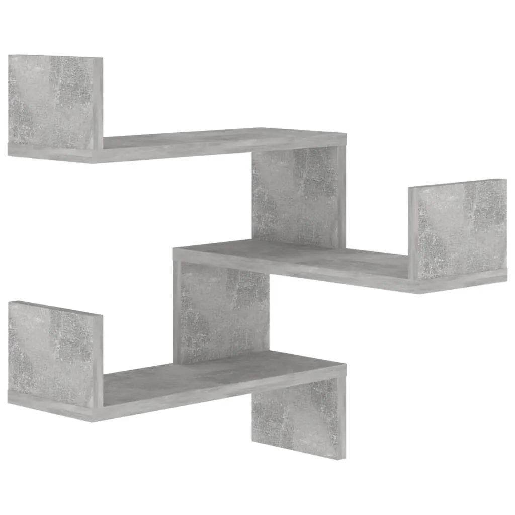 Étagères murales d'angle pour gain de place 40x40x50 cm gris béton x2 - 6
