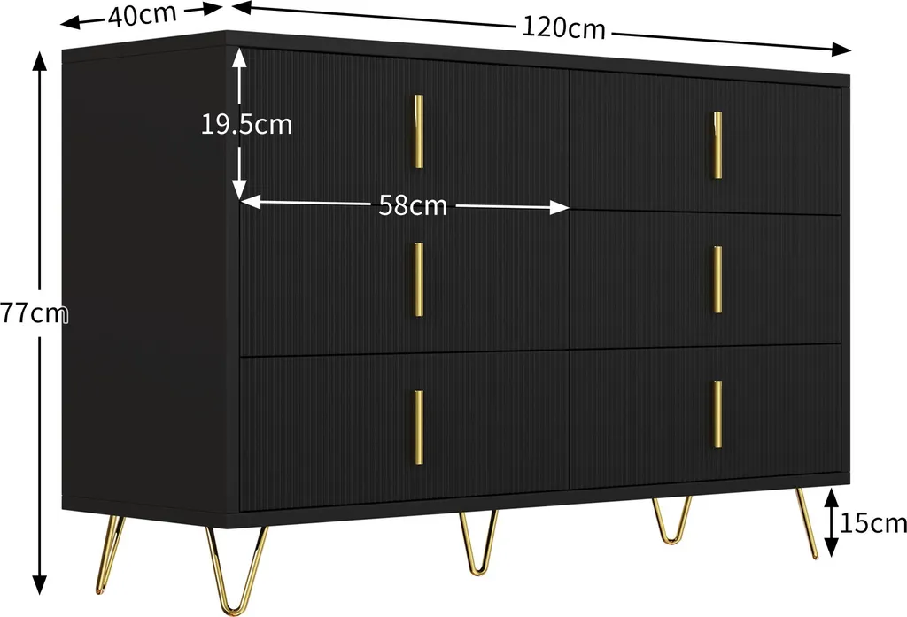 Optimisez votre rangement avec cette commode 120 cm à 6 tiroirs
