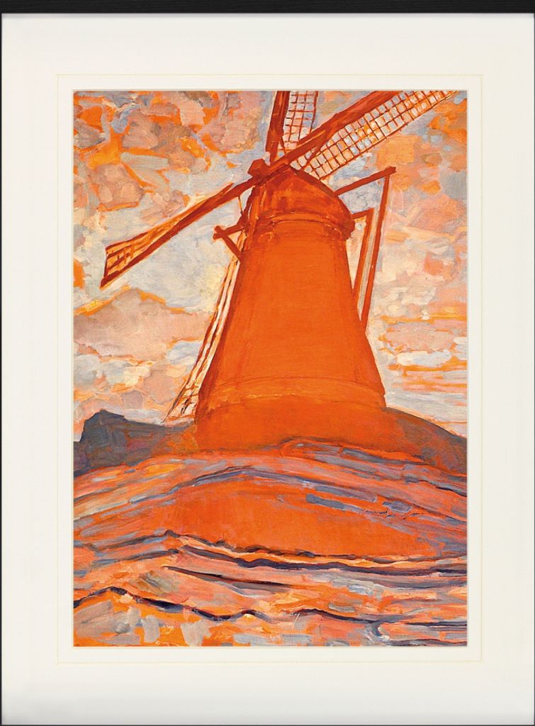 Piet Mondrian Gerahmtes Bild Mit Edlem Passepartout | Wand-Bilder | Im Bilderrahmen - Die Mühle 1917 (80 x 60 cm)