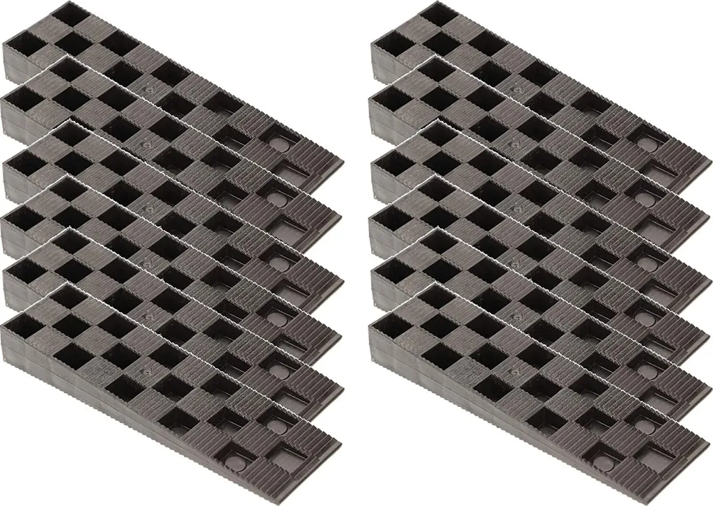 Cales de montage robustes 150x44x20mm pour huisserie et porte en noir
