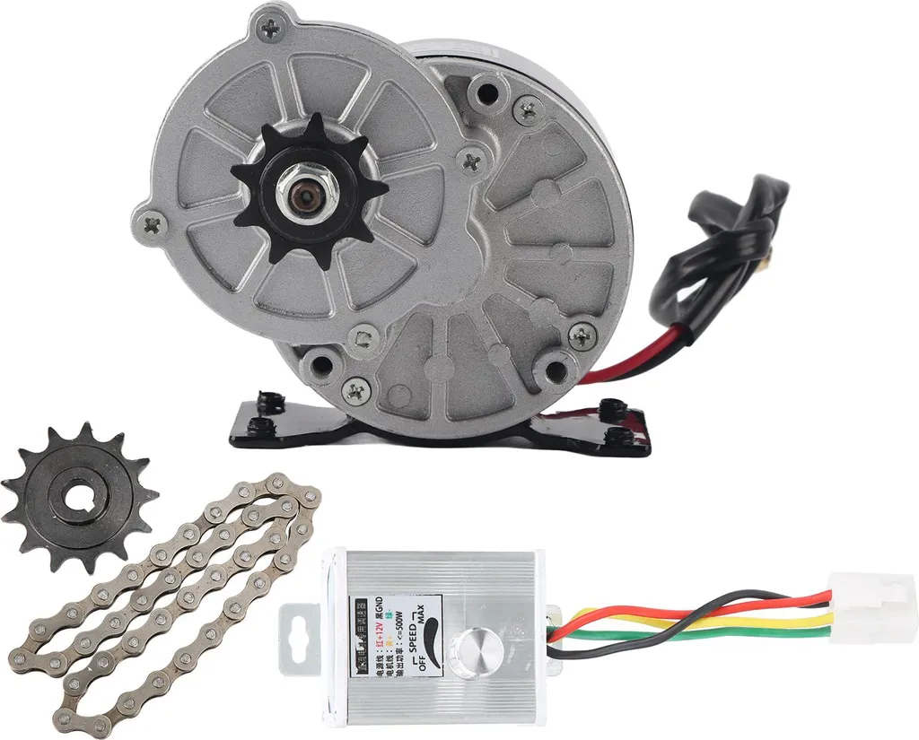 Moteur Électrique DC 12V 250W avec Pignon pour Machine à Pop-corn DIY