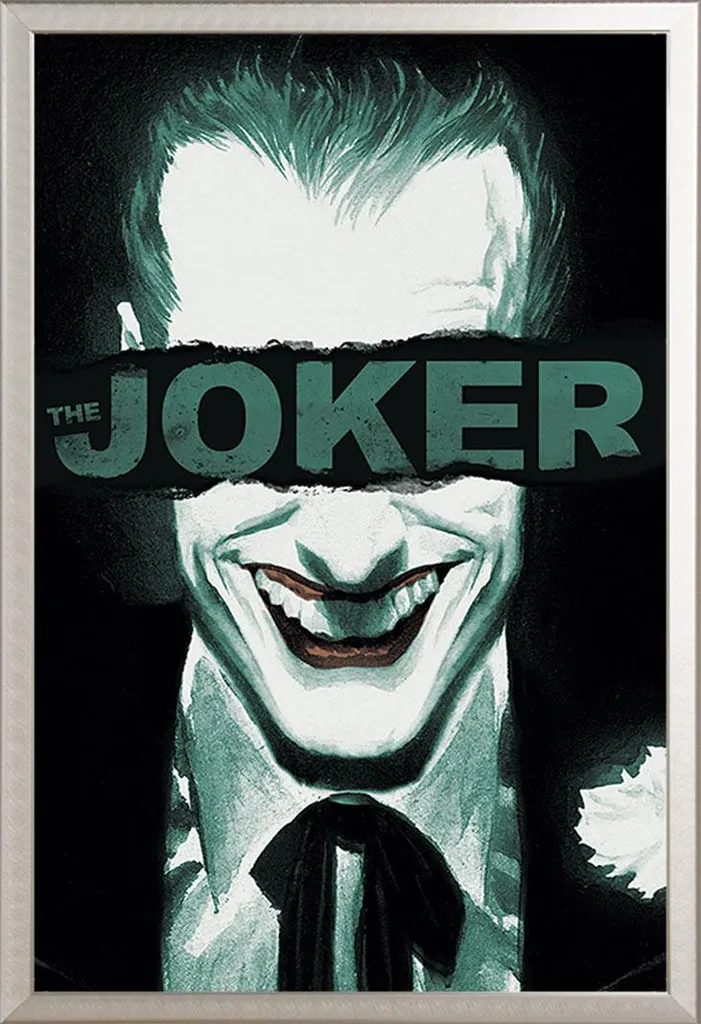 Poster Joker avec Cadre Aluminium Argenté Shinsuke® et Vitre Acrylique