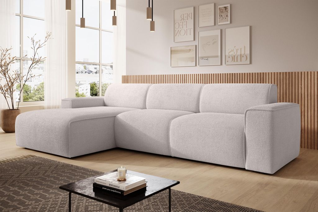 AX LIVING Couch Sofa L Form Didim mini Creme 310 cm breit, stilvoll L