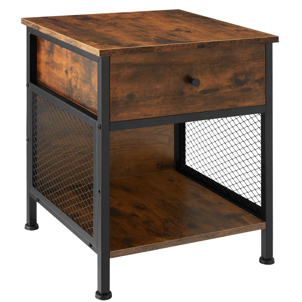 Petite table d'appoint Killarney bois rustique style loft 45cm large