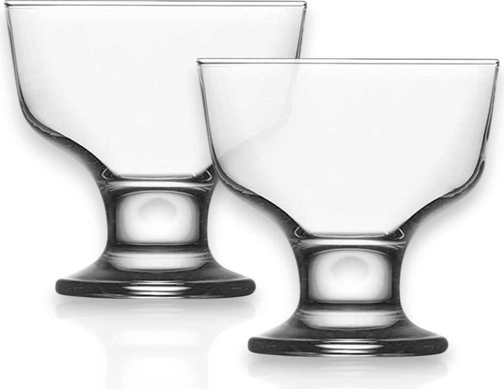 Eis-Becher Destina, Glas, 2er-Set, Schalen, Dessertschale klar, 285 ml