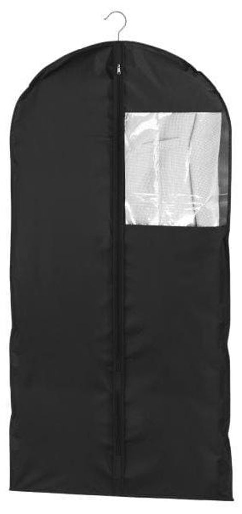 Kleiderhülle 135x60cm, Schwarz, mit Reißverschluss & Sichtfenster – Staub- & Mottenschutz