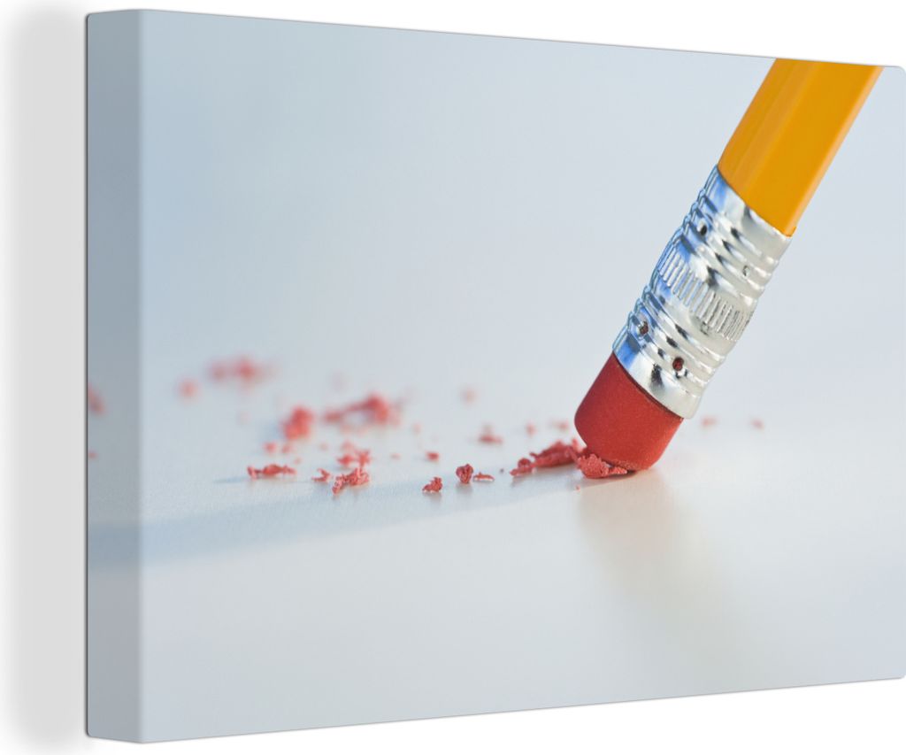 OneMillionCanvasses - Leinwandbilder - 140x90 cm, Abnutzung eines Bleistiftradierers, Wandbilder Kunstdruck Wanddekoration