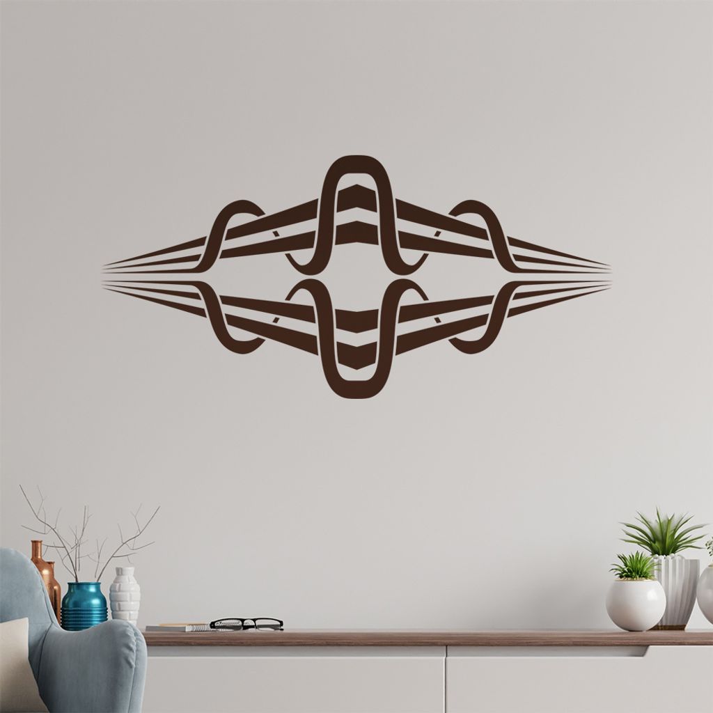 Tribal Wellen Wandtattoo in 6 Größen - Wandaufkleber Wall Sticker - Dekoration, Küche, Wohnzimmer, Schlafzimmer, Badezimmer