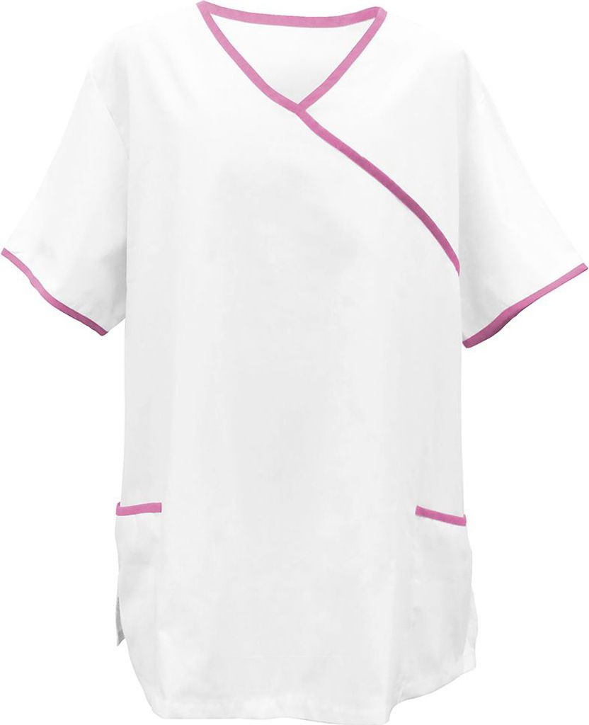 Schlupfkasack weiß mit Paspel pink Gr. 2XL : 2XL : hot pink Produktbild 