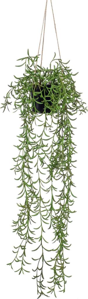 artplants.de Künstlicher Hänger Senecio Blumenampel Bolten, grün, 70cm - Künstliche Erbsenpflanze