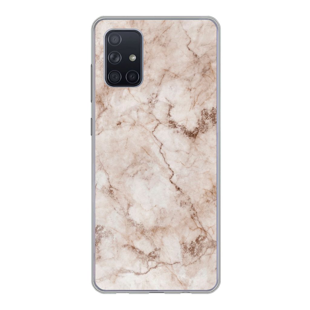 MuchoWow Handyhülle Schutzhülle Hülle für Samsung Galaxy A51 5G Marmor - Luxus - Braun Silikon Softcase Handy Hülle - Abbildung