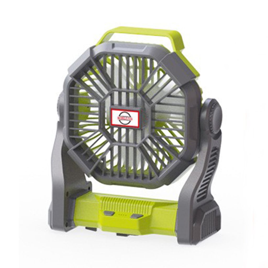 Tischventilator 3 Geschwindigkeiten mit Typ-C Eingang USB Ausgang LED-Licht und Haken Camping Ventilator für Outdoor Zelt Reisen Zuhause Büros Grün