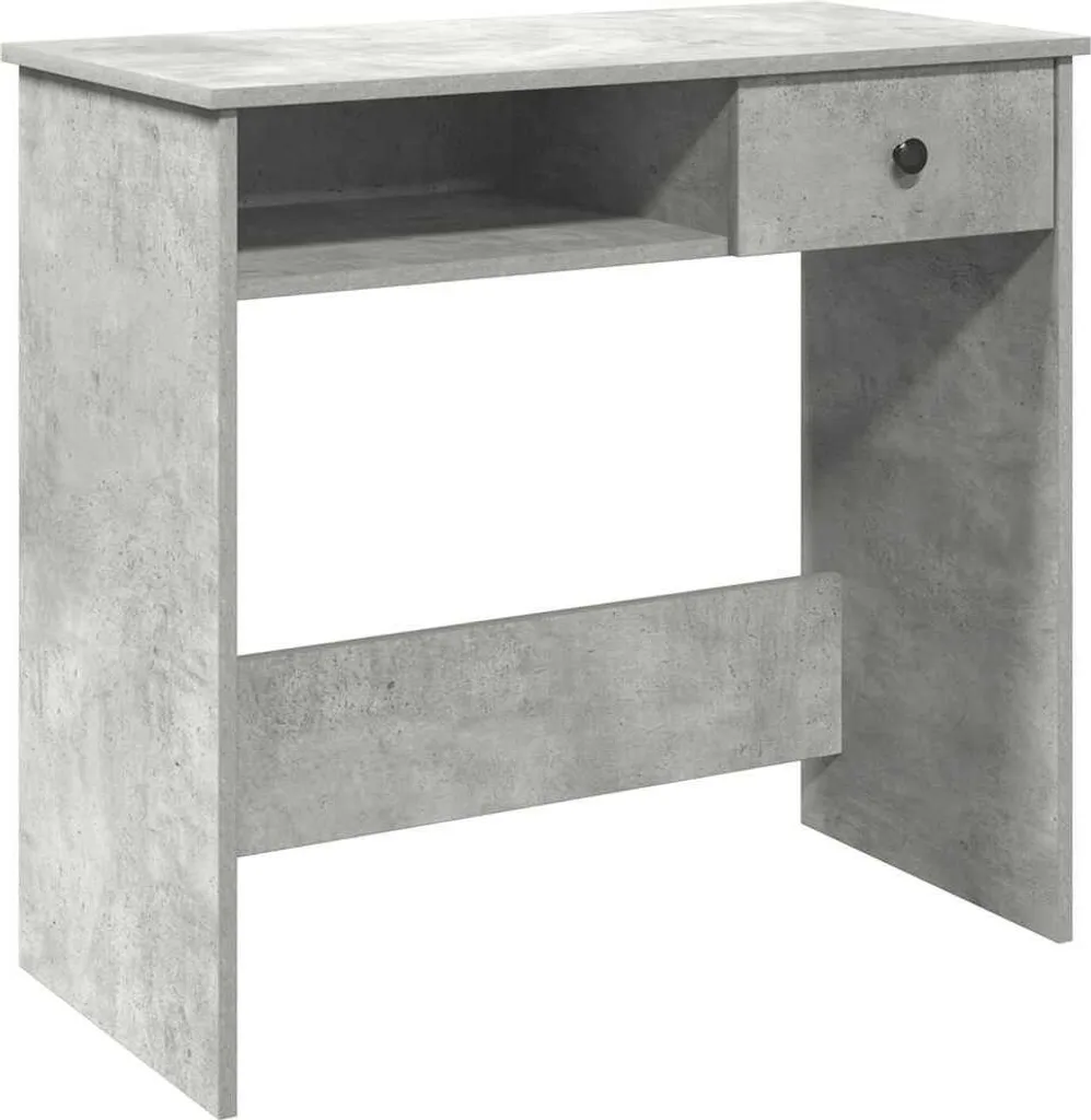 Postazione PC Grigio Cemento 80x40x75 cm - Scrivania Compatta Professionale