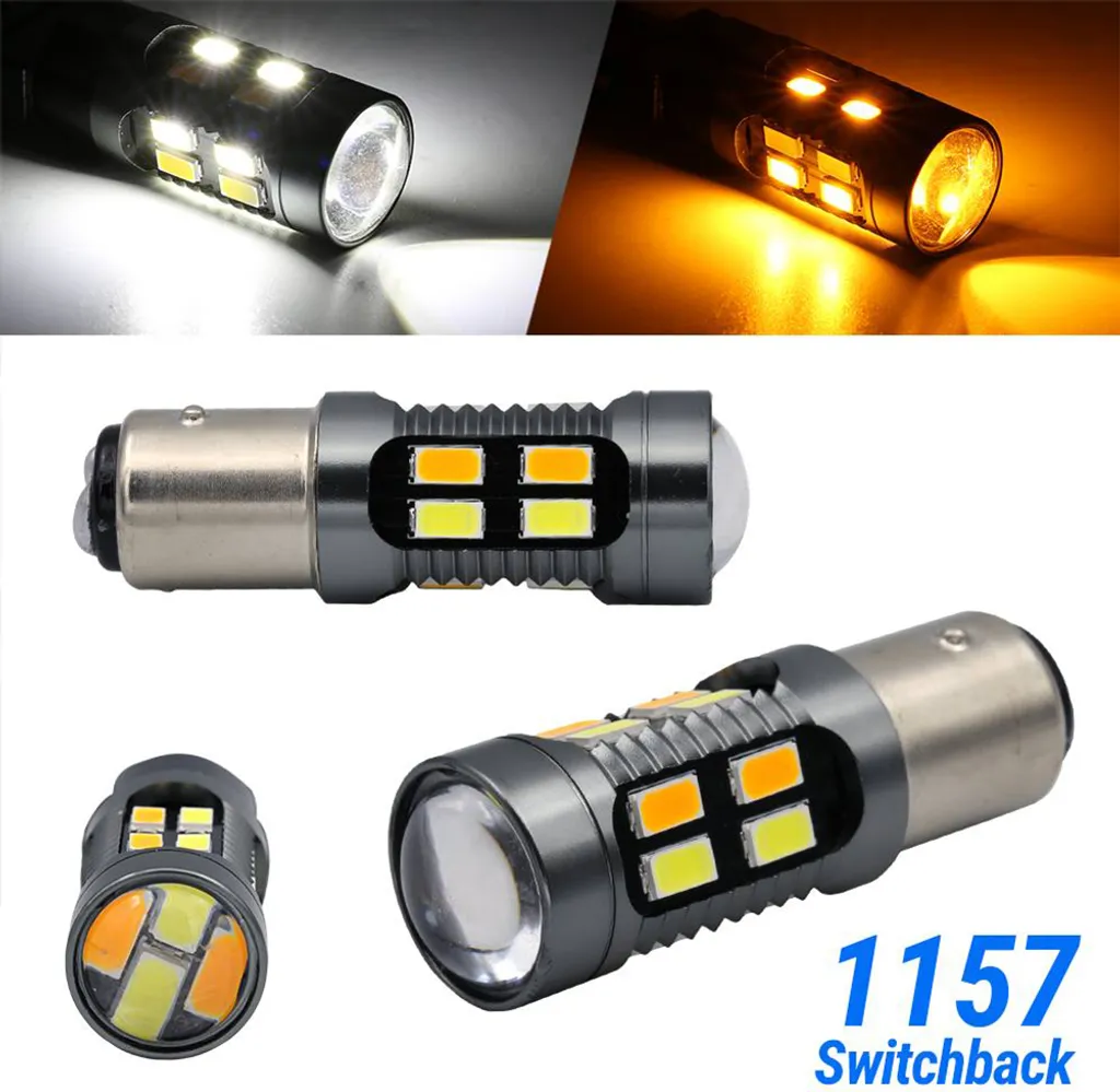 1 Coppia Lampadine LED 1157 Argento per Luci Diurne e Frecce 12V