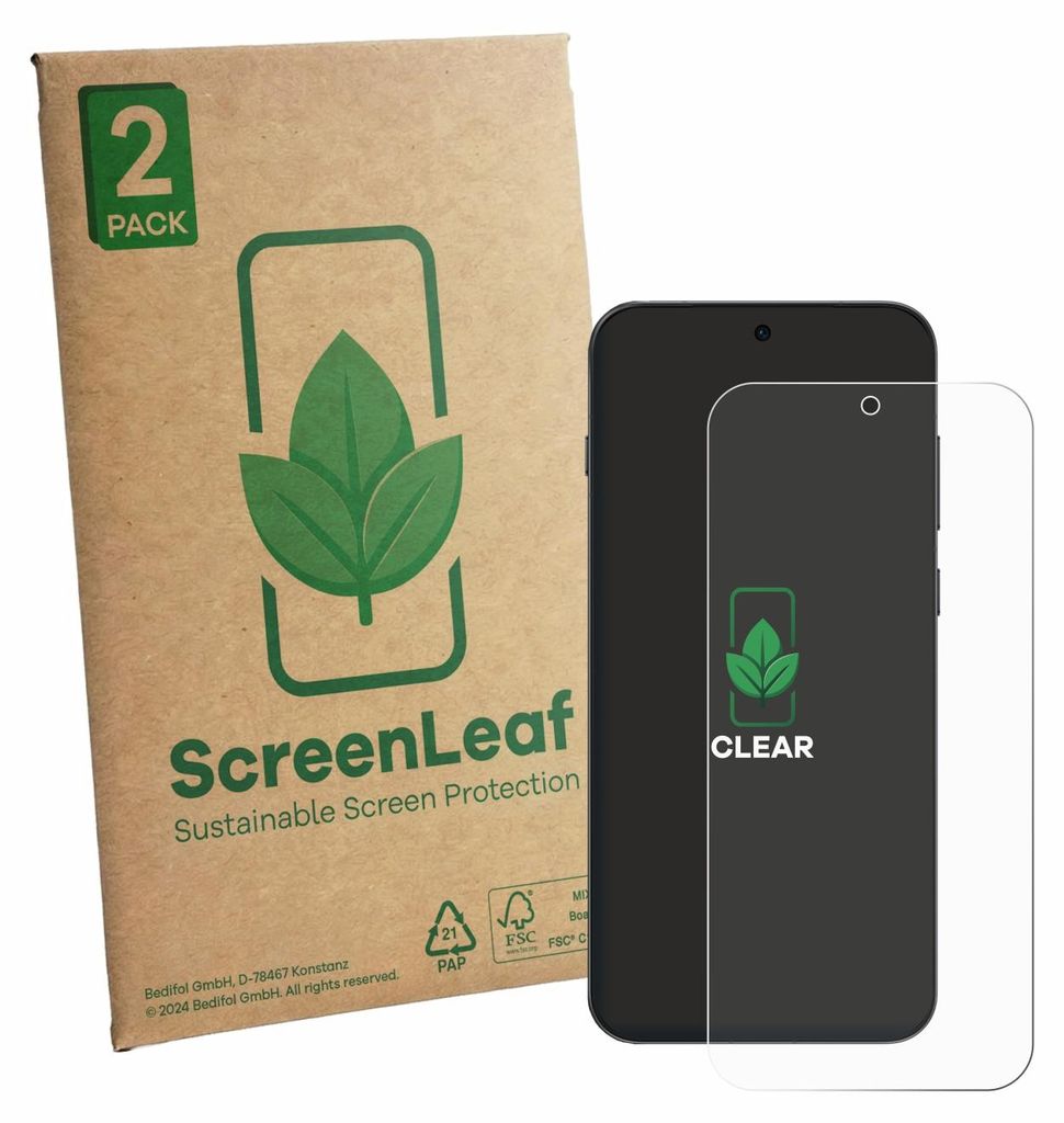 2x ScreenLeaf Schutzfolie für Oppo Find X9s nachhaltiger Displayschutz Display Schutz Folie Klar Transparent