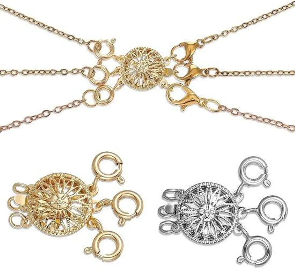 Ensemble bijoux superposables femme - 3 Pendentifs Or et Argent Luxe