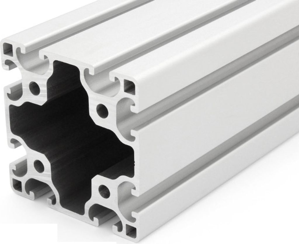 Länge 1660mm - Aluminiumprofil 80x80L I-Typ Nut 8 (leicht), silber eloxiert. Aluminium Profil 80x80 Alu Profil 80 x 80 Montage- Systemprofil