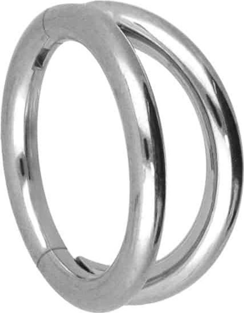 Ohrpiercing, Nasenpiercing, Septum Piercing Titan Segmentring Clicker 2 RINGE Silber Innendurchmesser: 6mm + Stabstärke: 1mm