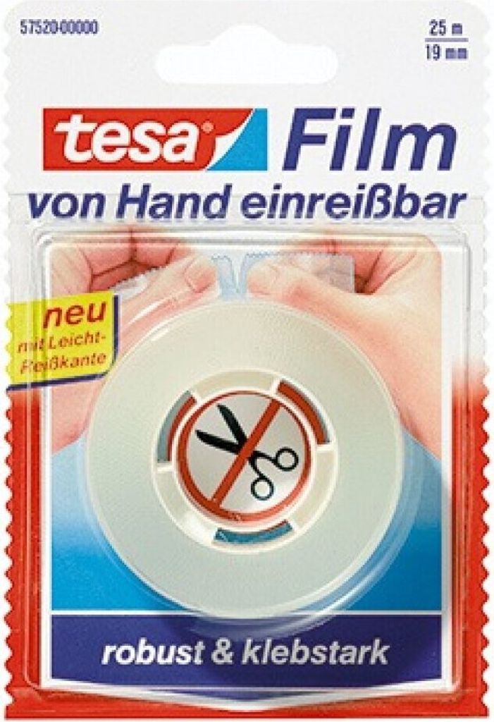 tesa Film von Hand einreißbar transparent 19 mm x 25 m