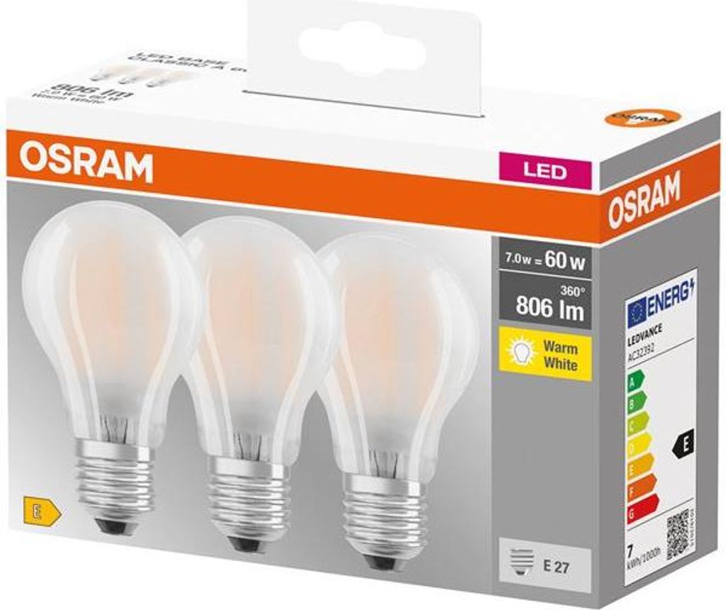 Osram Classic ampoule LED Blanc chaud 2700 K 7 W E27 Image du produit 