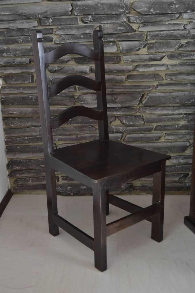 MiaMöbel Stuhl Massivholz - 100 x 45 x 44 cm - Für Esszimmer & Küche - Rustikaler Kolonialstil - Sitzhöhe von 44 cm