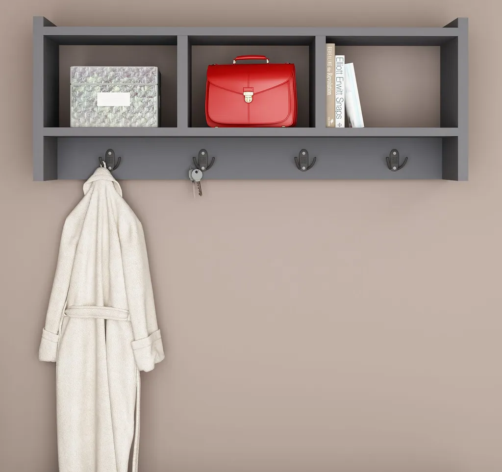 Appendiabiti a Muro Antracite Skye Decor 75x35 cm | Midnight Design