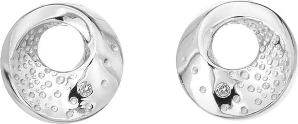 Gentle silver earrings with diamonds Quest DE650