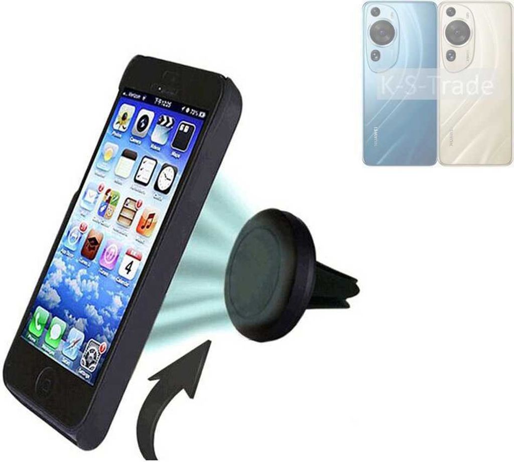 K-S-Trade Kompatibel mit Huawei P60 Pro Auto Handy Halterung KFZ Halter Lüftungsgitterhalterung Air Vent mount Smartphone Halter