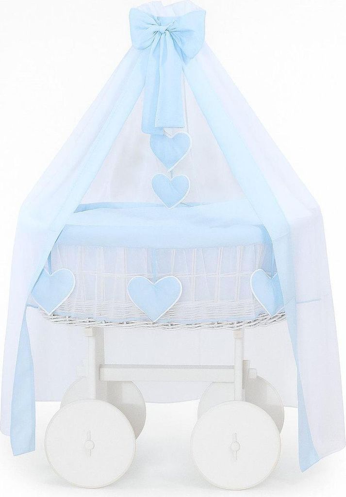 Wicker Wiegje Deluxe – Baby Wieg – natürlich, sicher und bequem mit Vorhang und Bettwäsche