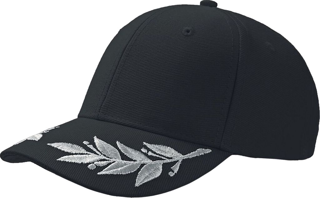 Atlantis Baseballkappe Winner mit gestickten Lorbeerblättern (2 Stück/Packung) AB434 (Einheitsgröße) (Schwarz)