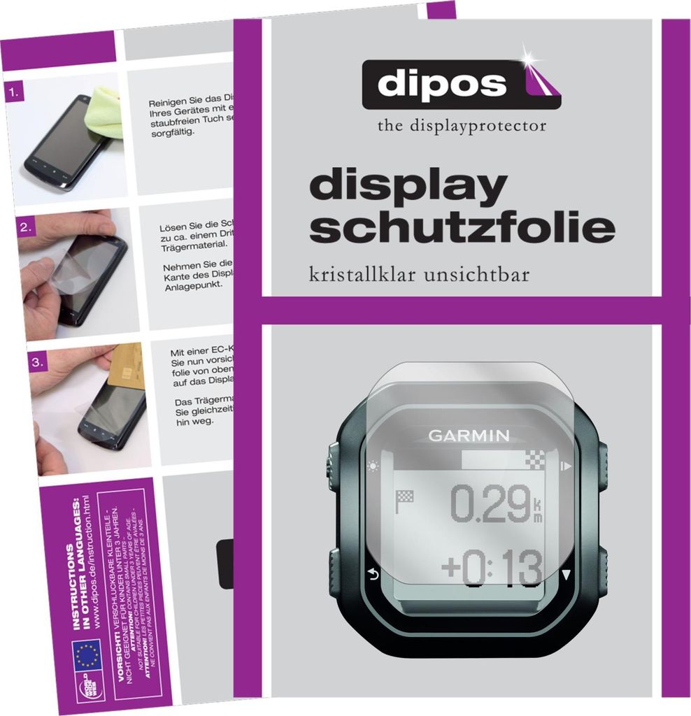 6x Schutzfolie für Garmin Edge 25 klar Displayschutzfolie Folie Display Schutz dipos