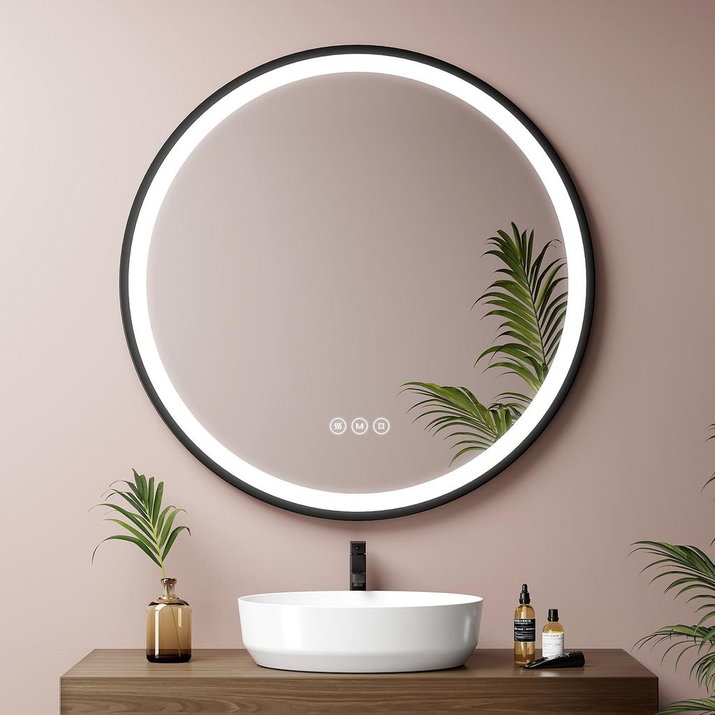 EMKE LED kúpeľňové zrkadlo okrúhle s priemerom 80 cm LED Obrázok produktu 