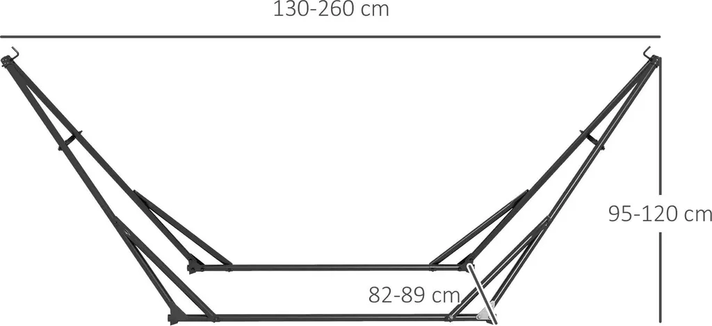 Support hamac métal noir 268cm - Structure résistante et stable - 4