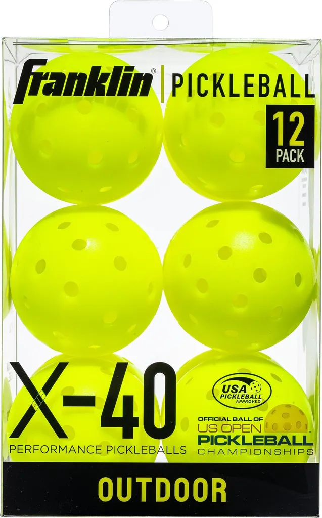 Balles de pickleball homologuées pour extérieur Franklin X-40 jaunes