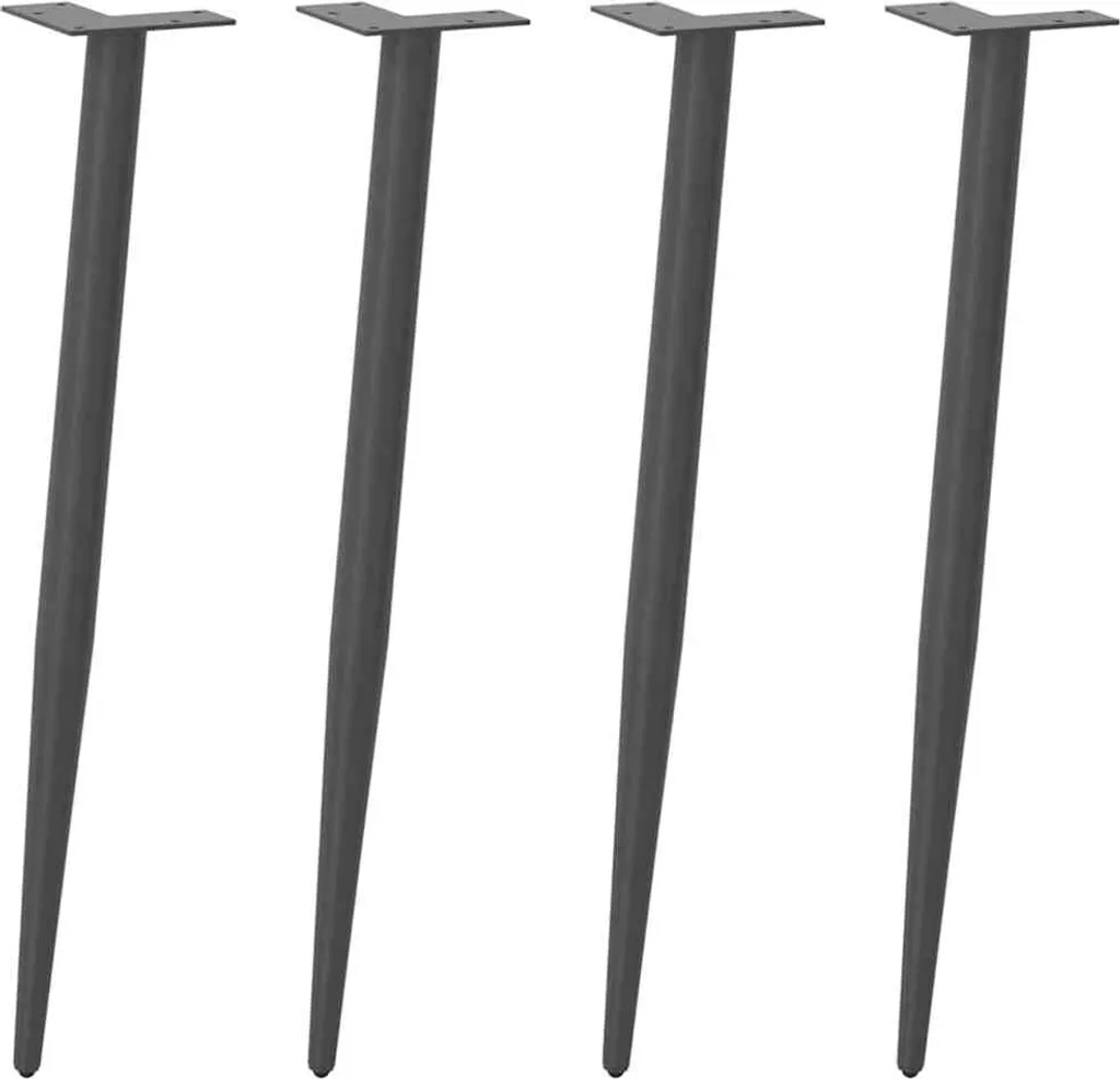 Gambe per Tavolo e Consolle 72cm Acciaio Antracite Coniche - 4pz