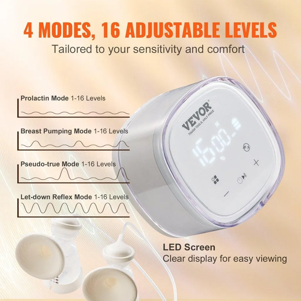 Tire-lait électrique double pompage 16 niveaux d'aspiration 300 mmHg