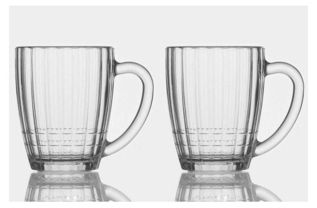 2 St. Bierkrug Facettiert  Nostalgie Bier Bierglas 500ml. Produktbild 