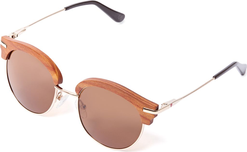 Bonizetti Damen Sonnenbrille ROM Holz Breite 143mm ROM TREVI 143mm Braun | Glasfarbe braun runde Gläser, Sandelholz