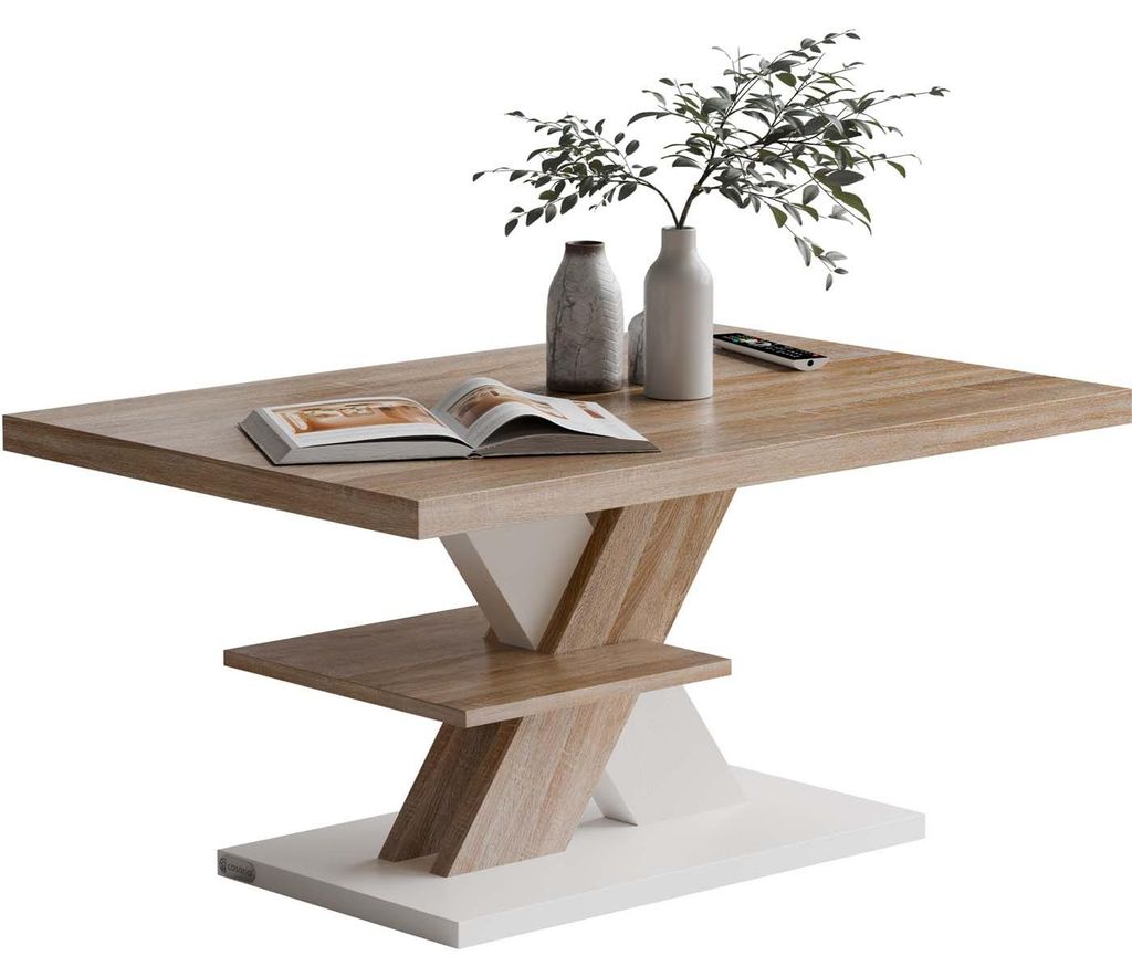 CASARIA Couchtisch Detroit Weiß Eiche Produktbild 