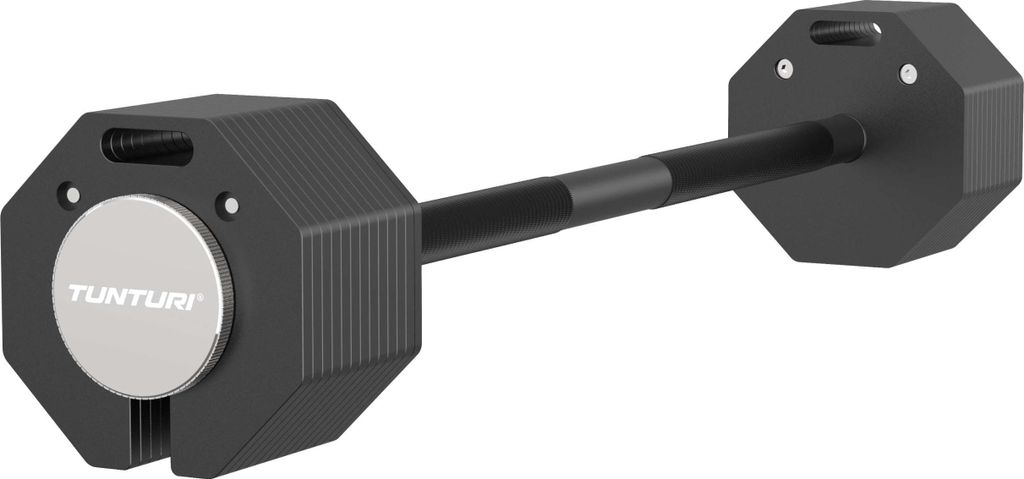Tunturi Rapid Verstellbare Langhantel – 59-kg-Langhantel – Verstellbar von 11 bis 59 kg – 13 Gewichte in einem – Langhantelset für das Hei...