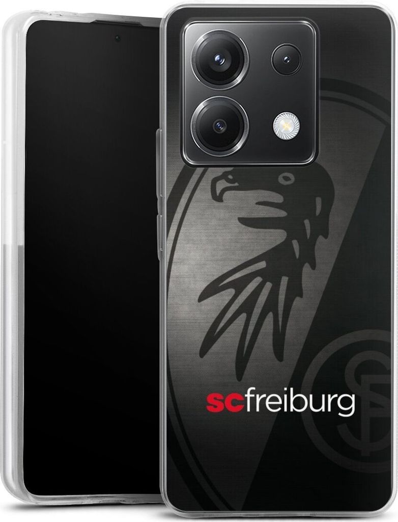DeinDesign Handyhülle für Xiaomi Poco X6 Silikon Hülle Case Smartphone Schutzhülle Metallic Look Offizielles Lizenzprodukt SC Freiburg