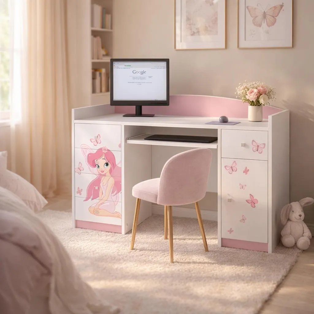 Bureau pour enfant idéal pour les devoirs et l'ordinateur 125x89x60cm
