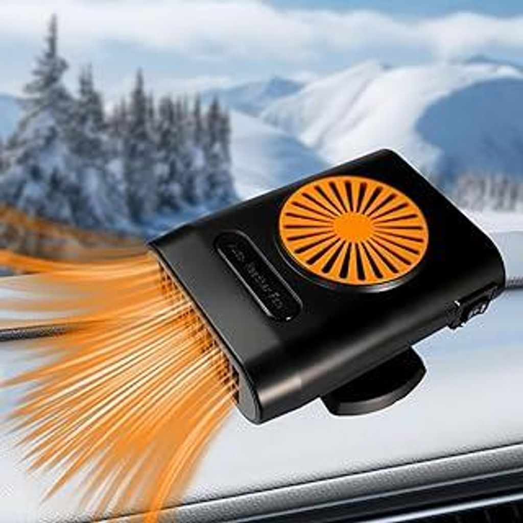 Autoheizung 12 V, 200 W, Heizung und Enteiser, tragbar, für Auto, mit Enteiser und Entfroster, Windschutzscheibenheizung, um 360 ° drehbar, für ...