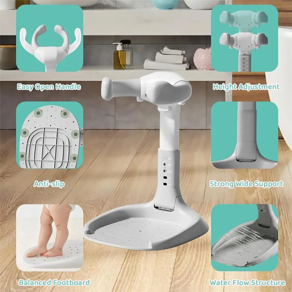 Support de bain bébé blanc : finissez-en avec les glissades d'eau - 5