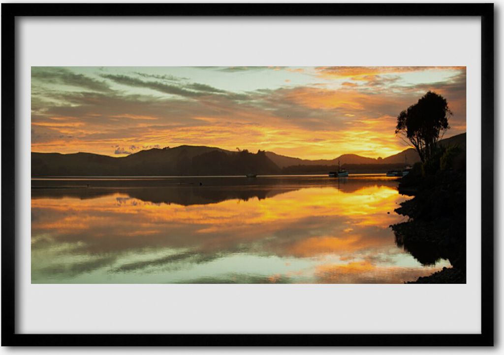 Bild 70x50 MDF-Rahmen Wandkunst Wasser, Himmel, Berglandschaft