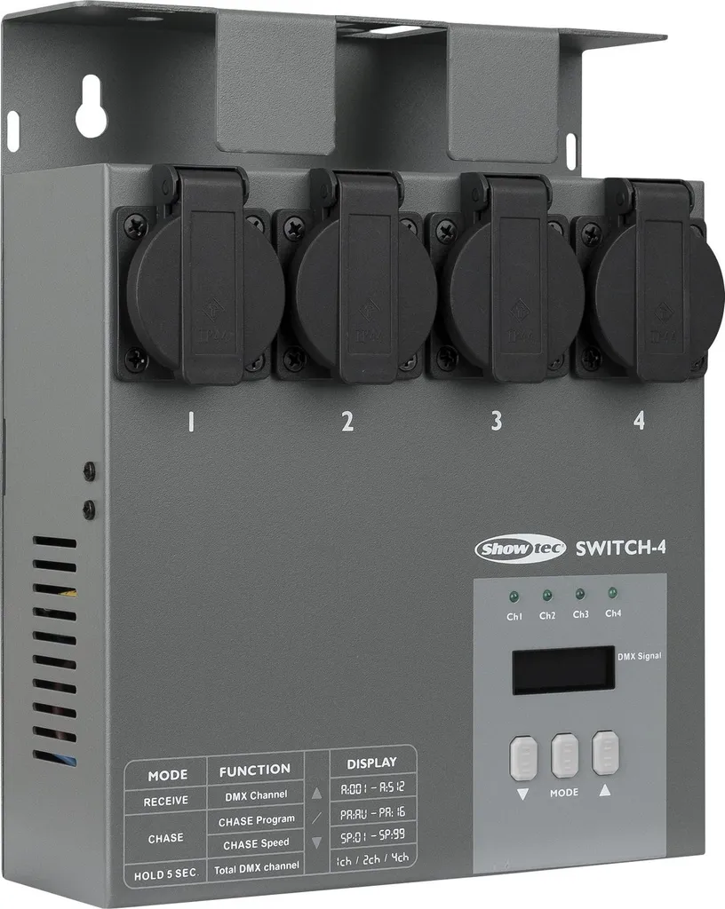 Contrôleur DMX 4 canaux pour effets lumineux et machines de scène