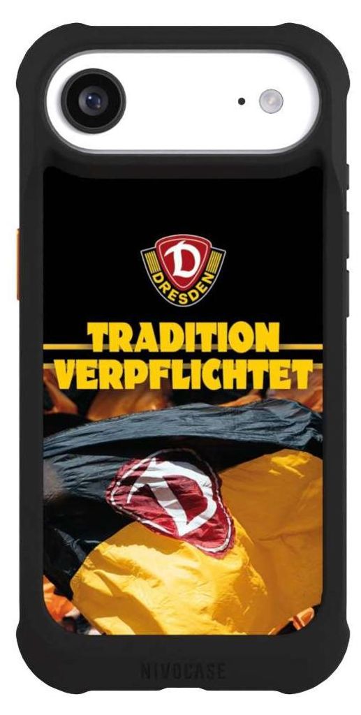 NIVOCASE Hülle für Apple iPhone Air Stoßfeste Handyhülle NIVOmax Case Schwarz Fanartikel SG Dynamo Dresden SGD
