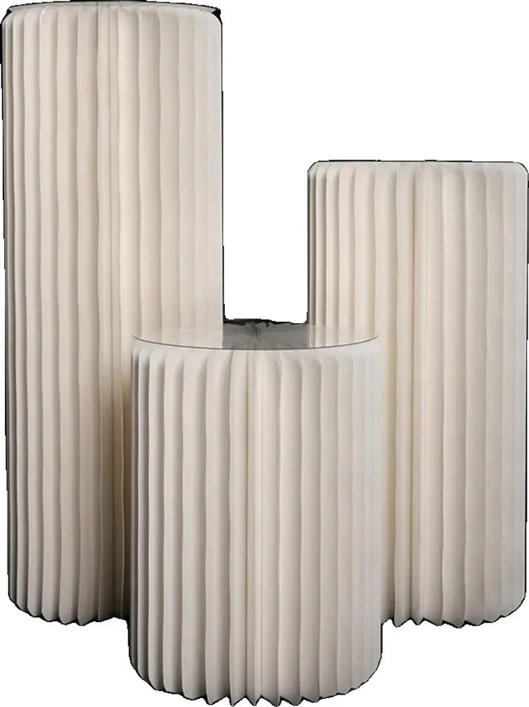 Support cylindrique à pliage papier H60 80 100 cm pour décoration