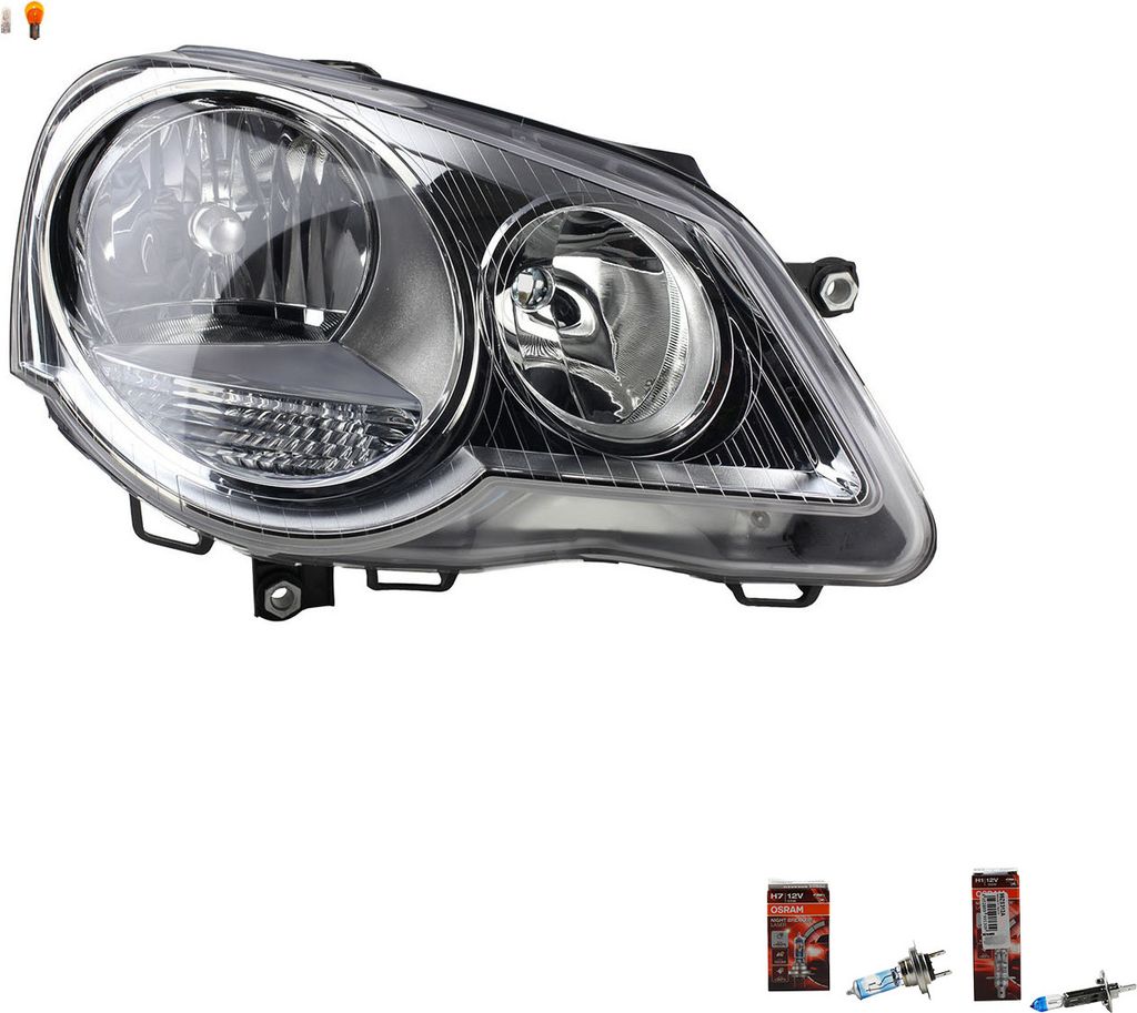 Johns, Scheinwerfer + Osram Night Breaker Laser passend für VW Polo 9N Rechts 6Q1941008AJ 6Q1941008AN 6Q1941008AT 6Q1941008AR 6Q1941008AK 6Q1941008AQ